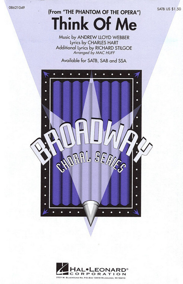 Andrew Lloyd Webber_Charles Hart_Richard Stilgoe, Think of me&nbsp;&nbsp;SATB&nbsp;&nbsp;Chorpartitur