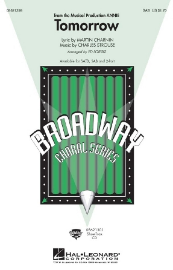 Charles Strouse, Tomorrow from Annie&nbsp;&nbsp;SAB&nbsp;&nbsp;Chorpartitur