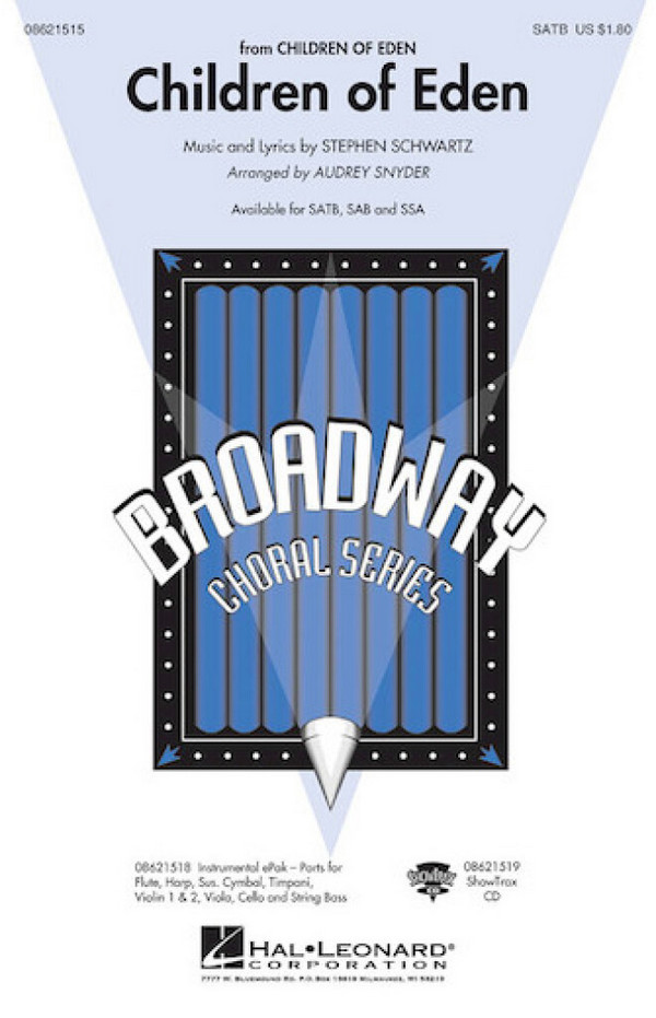 Children of Eden&nbsp;&nbsp;for mixed choir and piano&nbsp;&nbsp;choral score