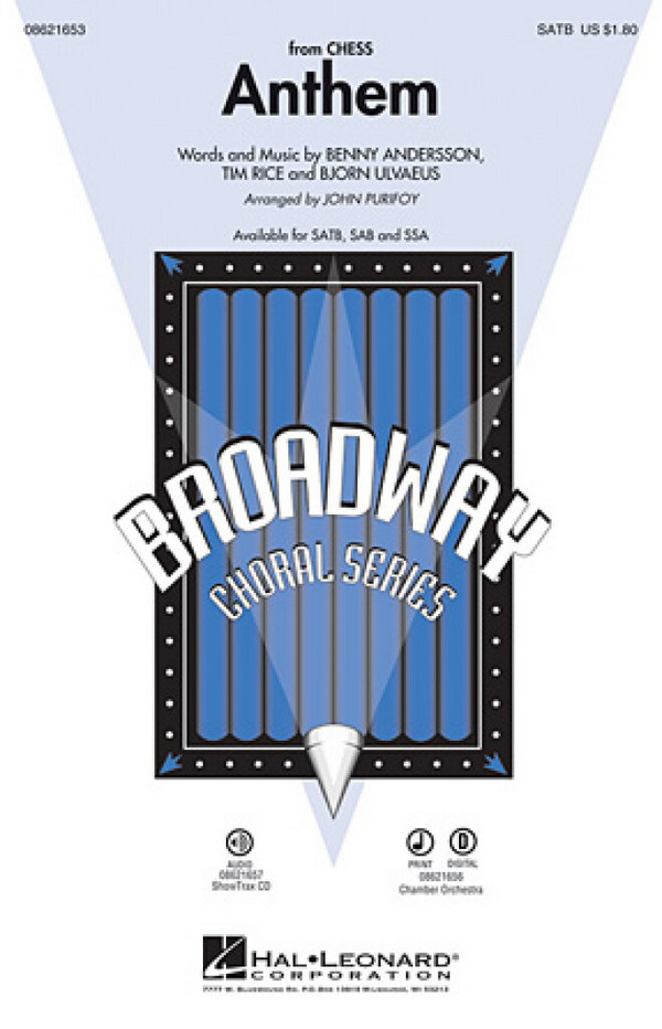 Anthem (from Chess)&nbsp;&nbsp;SSA and Piano&nbsp;&nbsp;Chorpartitur