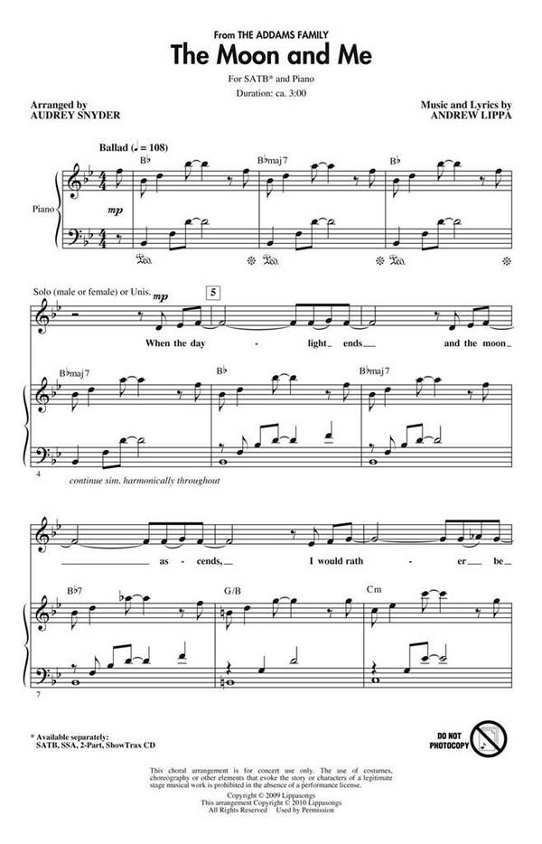 Andrew Lippa, The Moon and Me&nbsp;&nbsp;SATB&nbsp;&nbsp;Chorpartitur