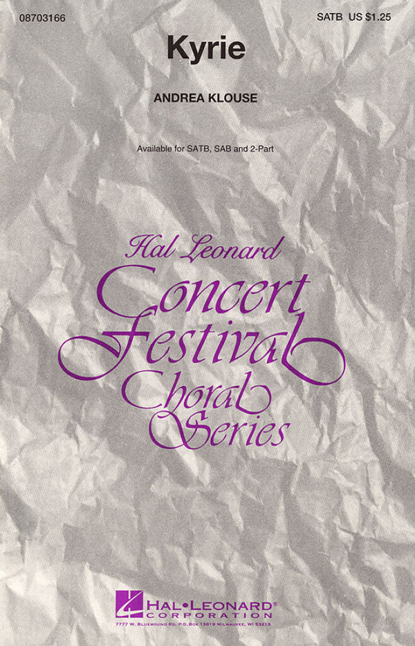 Andrea Klouse, Kyrie&nbsp;&nbsp;SATB&nbsp;&nbsp;Chorpartitur