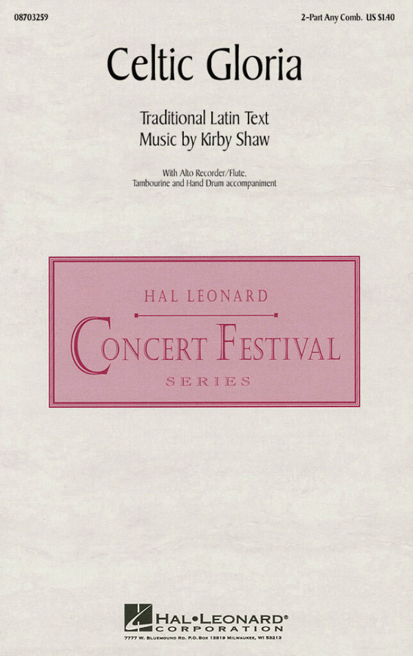 Celtic Gloria&nbsp;&nbsp;for 2-Part mixed chorus and flute&nbsp;&nbsp;vocal score (la)