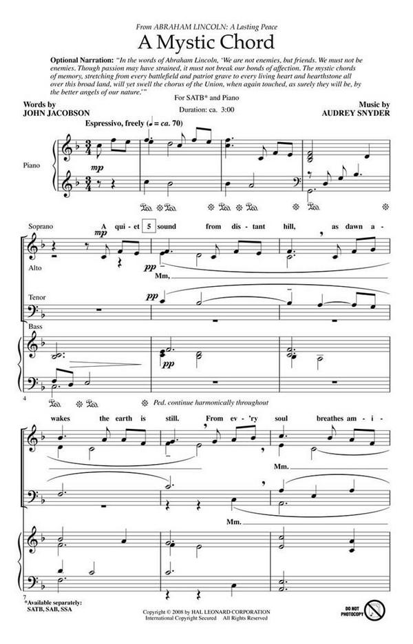 Audrey Snyder_John Jacobson, A Mystic Chord&nbsp;&nbsp;SATB&nbsp;&nbsp;Chorpartitur