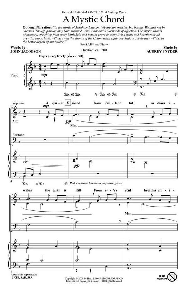 Audrey Snyder_John Jacobson, A Mystic Chord&nbsp;&nbsp;SAB&nbsp;&nbsp;Chorpartitur