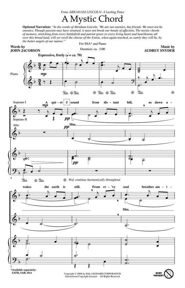 Audrey Snyder_John Jacobson, A Mystic Chord&nbsp;&nbsp;SSA&nbsp;&nbsp;Chorpartitur