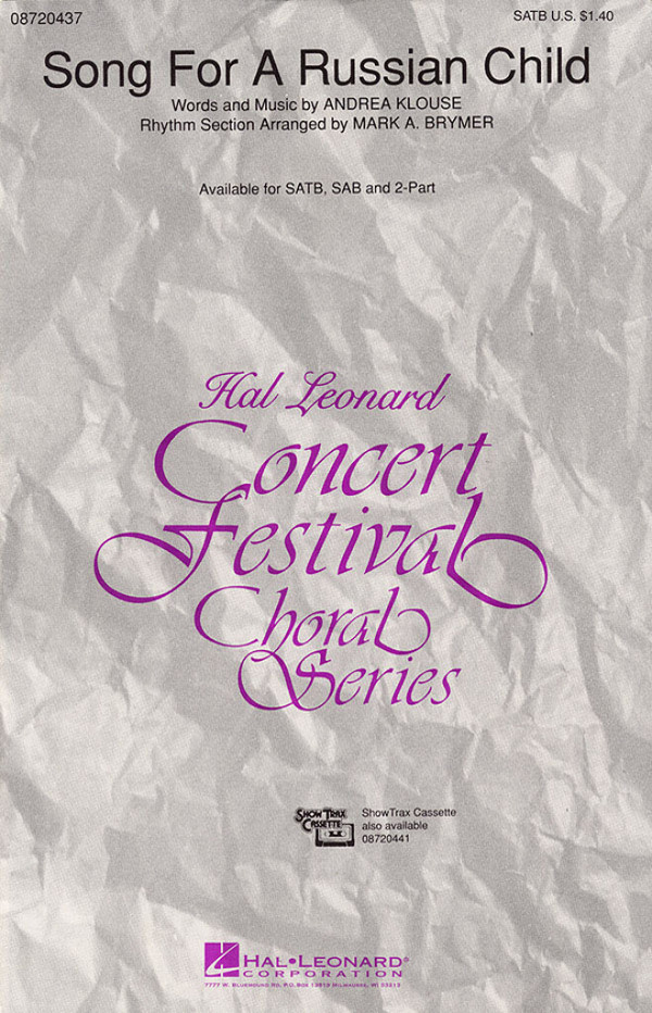 Andrea Klouse, Song for a Russian Child&nbsp;&nbsp;SATB&nbsp;&nbsp;Chorpartitur