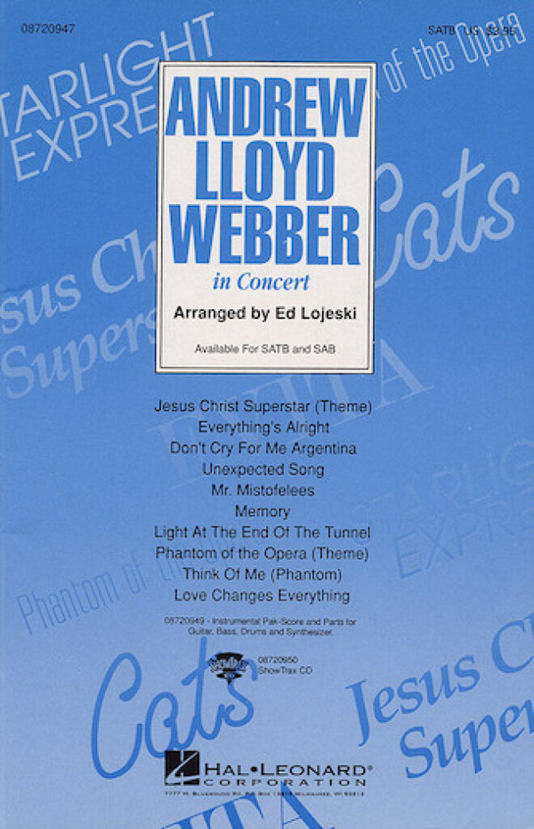 Andrew Lloyd Webber, In Concert&nbsp;&nbsp;SAB&nbsp;&nbsp;Chorpartitur
