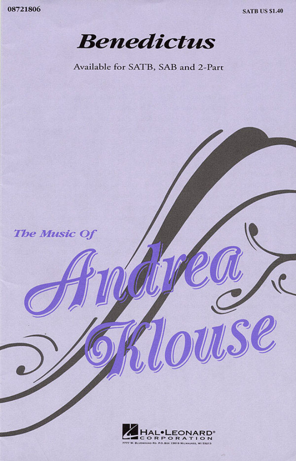 Andrea Klouse, Benedictus&nbsp;&nbsp;SATB and Accompaniment&nbsp;&nbsp;Chorpartitur