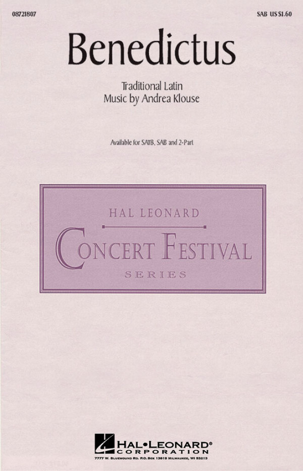 Andrea Klouse, Benedictus&nbsp;&nbsp;SAB&nbsp;&nbsp;Chorpartitur