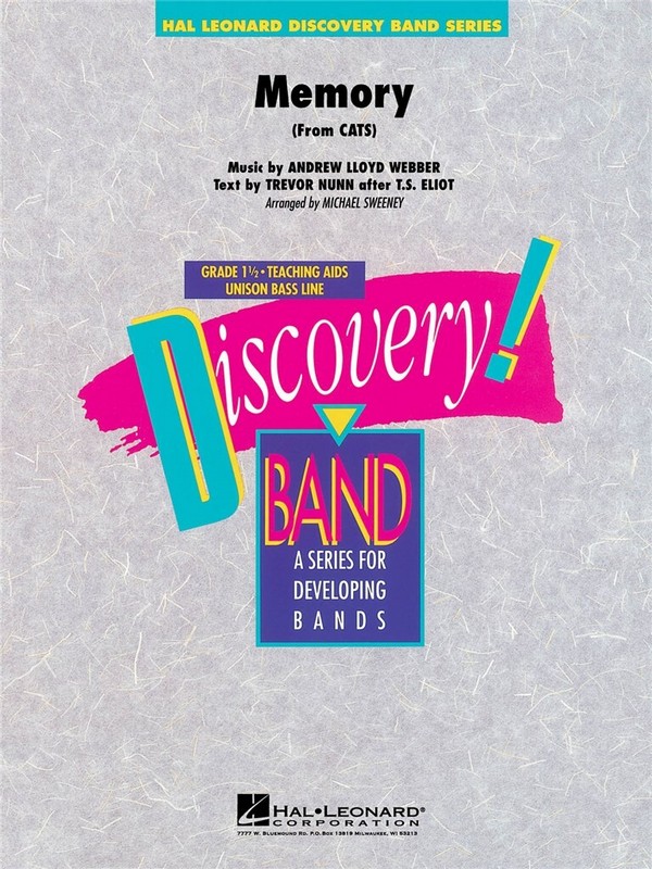 Andrew Lloyd Webber, Memory (from Cats)&nbsp;&nbsp;Concert Band&nbsp;&nbsp;Partitur + Stimmen