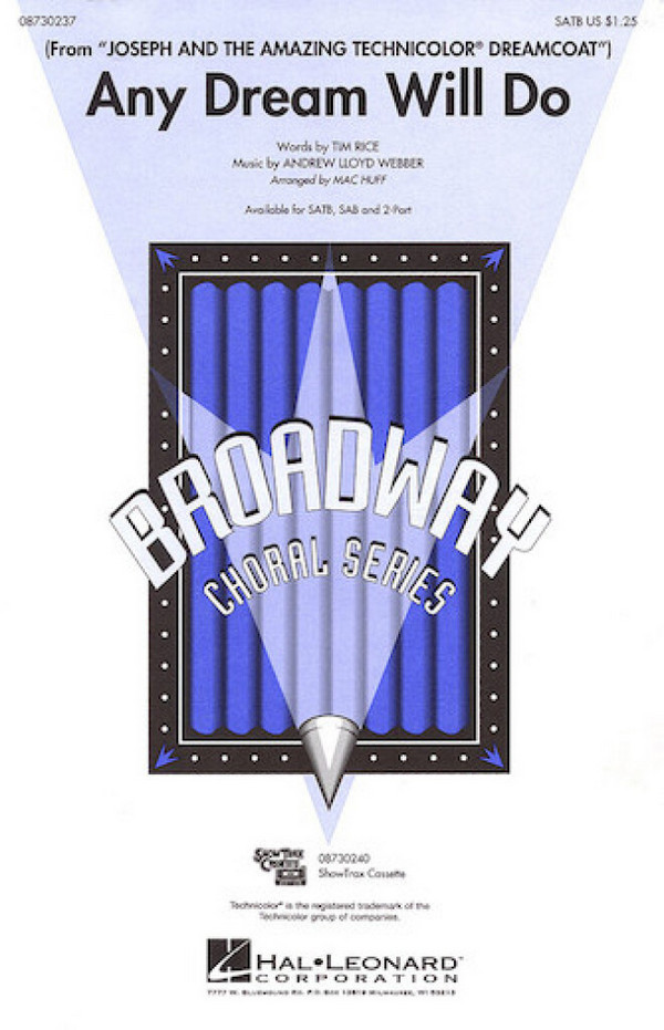 Andrew Lloyd Webber, Any Dream Will Do&nbsp;&nbsp;SAB&nbsp;&nbsp;Chorpartitur