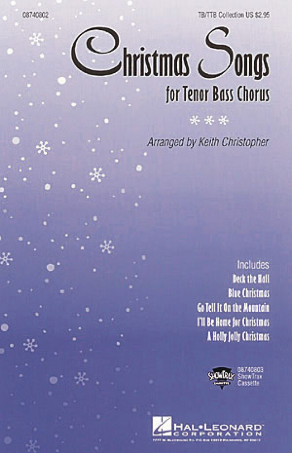 Christmas Songs Collection for Tenor Bass Chorus&nbsp;&nbsp;TB/TTB&nbsp;&nbsp;Chorpartitur
