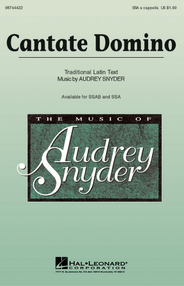 Audrey Snyder, Cantate Domino&nbsp;&nbsp;SSA a Cappella&nbsp;&nbsp;Chorpartitur