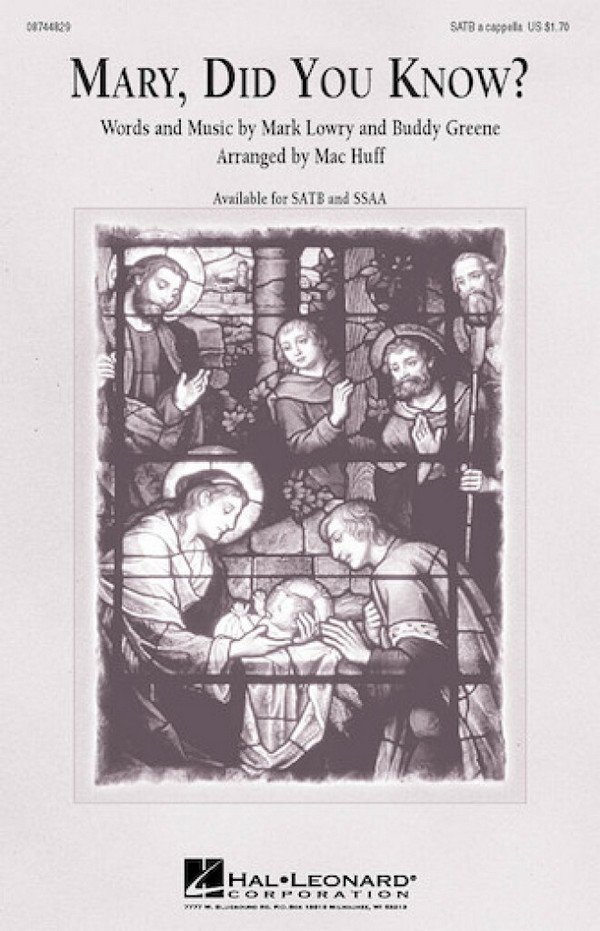 Mary, Did You Know?  for female choir (SSAA) a cappella  choral score