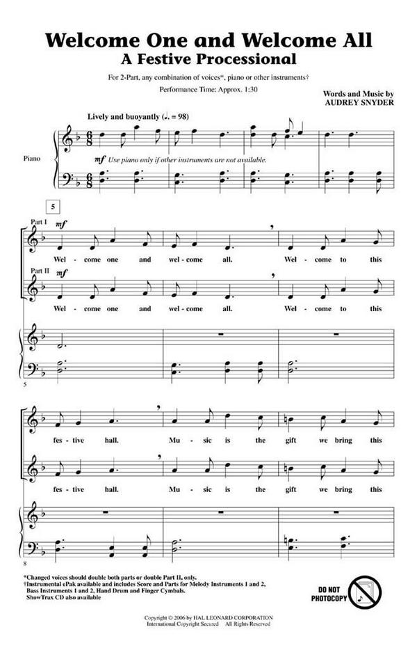 Audrey Snyder, Welcome One and Welcome All&nbsp;&nbsp;Chor&nbsp;&nbsp;CD