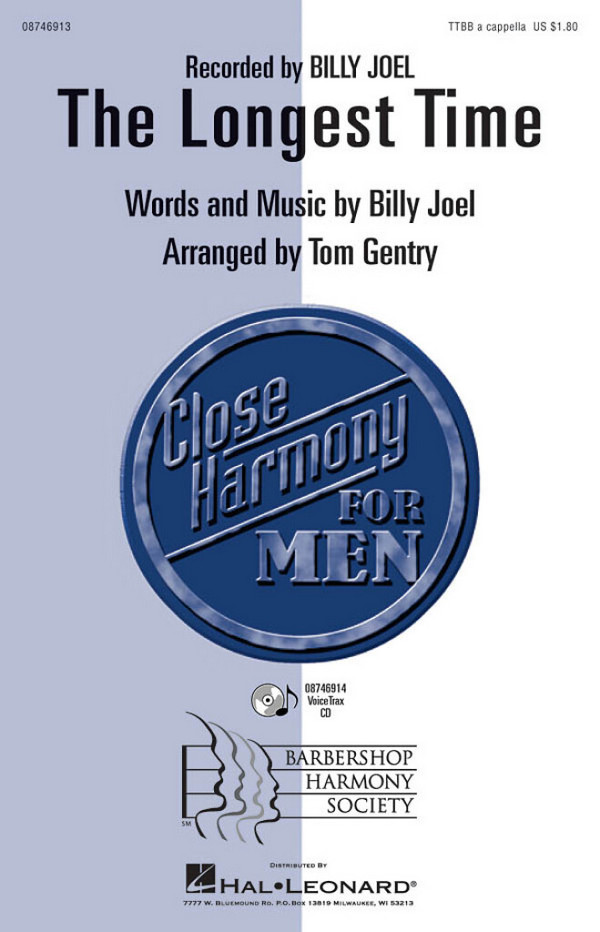 The Longest Time&nbsp;&nbsp;for male choir a cappella&nbsp;&nbsp;choral score