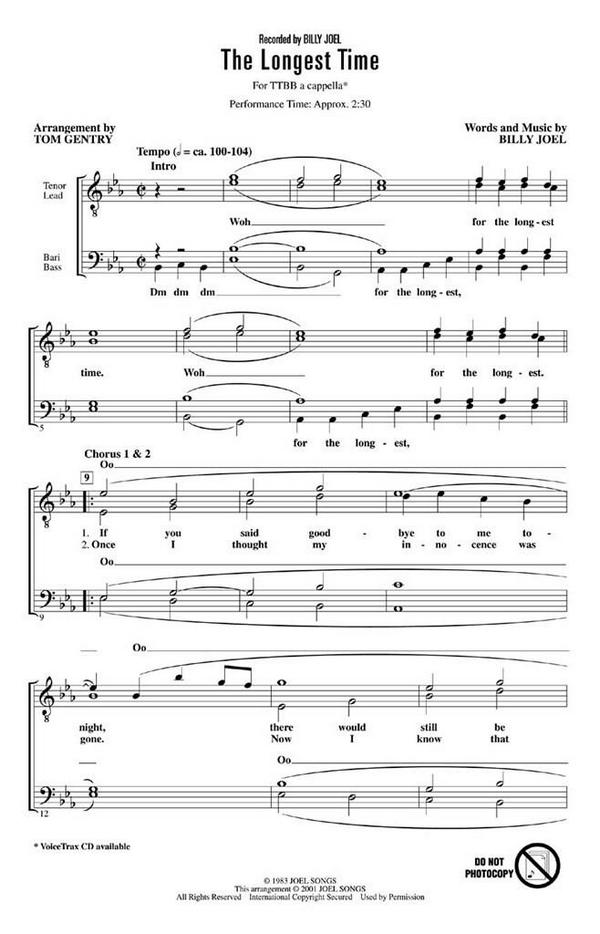 Billy Joel, The Longest Time&nbsp;&nbsp;Chor&nbsp;&nbsp;CD