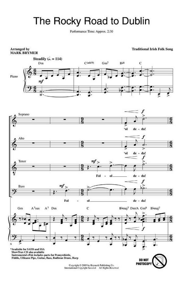A Celtic Fantasy&nbsp;&nbsp;for mixed choir and piano&nbsp;&nbsp;score