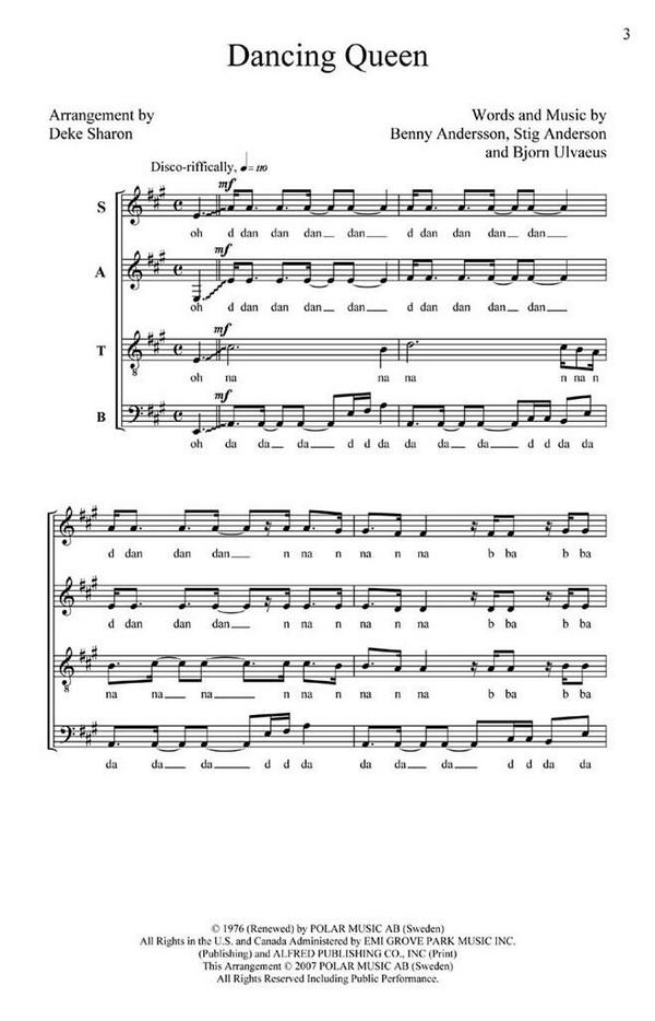 Benny Andersson_Björn Ulvaeus_Stig Anderson, Dancing Queen&nbsp;&nbsp;SATB&nbsp;&nbsp;Chorpartitur