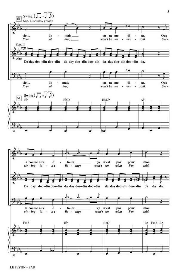 Le Festin (from Ratatouille)&nbsp;&nbsp;for mixed choir (SAB) and Piano&nbsp;&nbsp;Chorpartitur