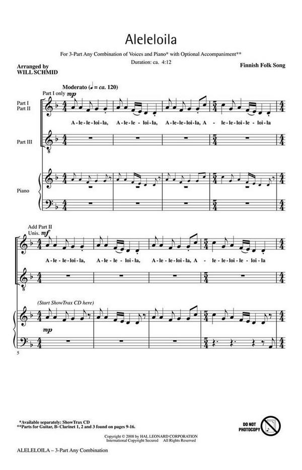 Aleleloila&nbsp;&nbsp;3-Part Choir&nbsp;&nbsp;Chorpartitur