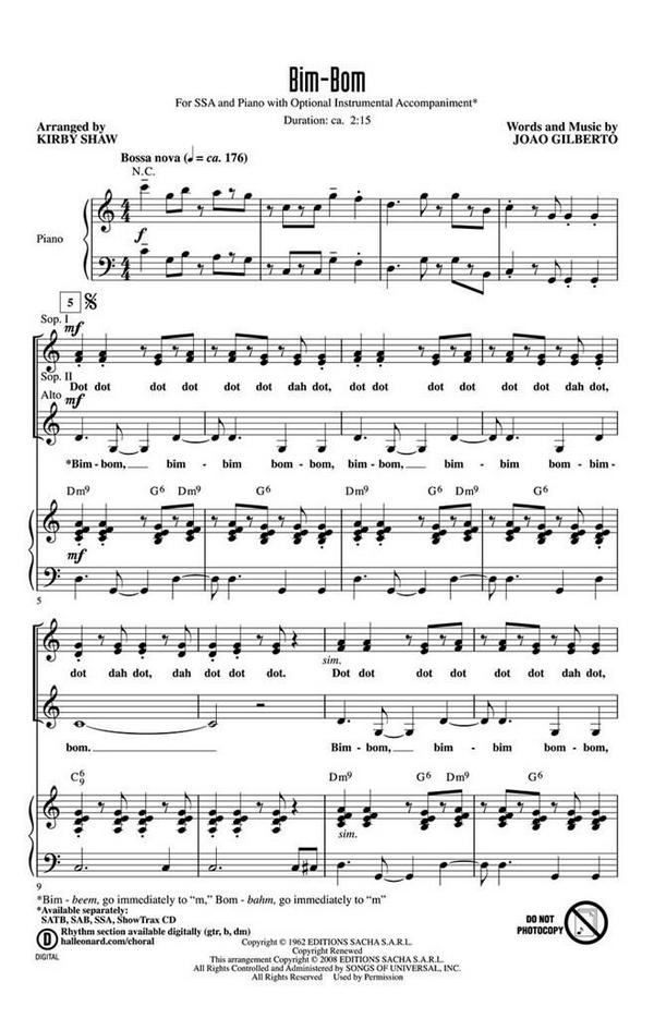 Bim-Bom&nbsp;&nbsp;SSA&nbsp;&nbsp;Chorpartitur