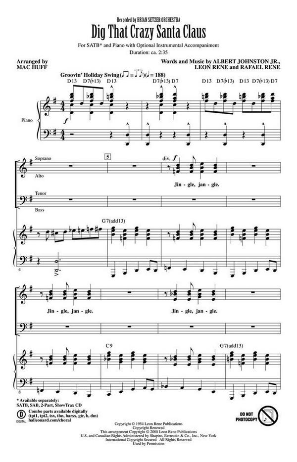 Albert Johnston Jr._Leon René_Rafael René, Dig That Crazy Santa Claus&nbsp;&nbsp;SATB&nbsp;&nbsp;Chorpartitur