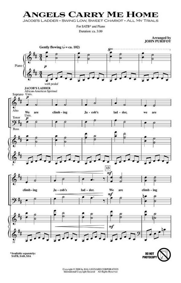 Angels Carry Me Home&nbsp;&nbsp;SATB&nbsp;&nbsp;Chorpartitur