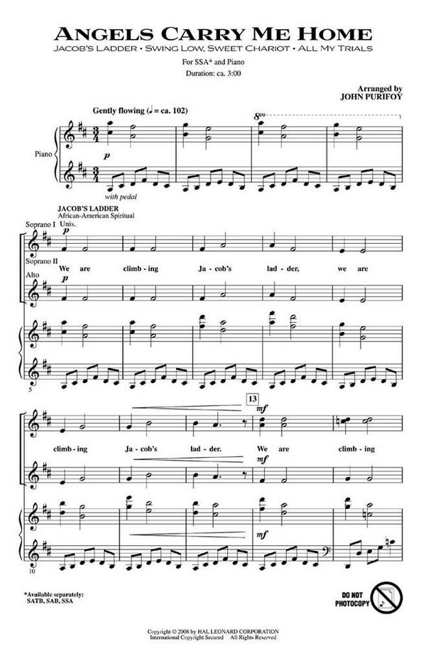 Angels Carry Me Home&nbsp;&nbsp;SSA&nbsp;&nbsp;Chorpartitur