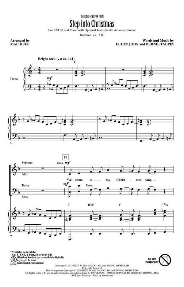 Bernie Taupin_Elton John, Step into Christmas&nbsp;&nbsp;Chor&nbsp;&nbsp;CD
