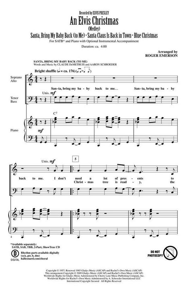 An Elvis Christmas&nbsp;&nbsp;SATB&nbsp;&nbsp;Chorpartitur