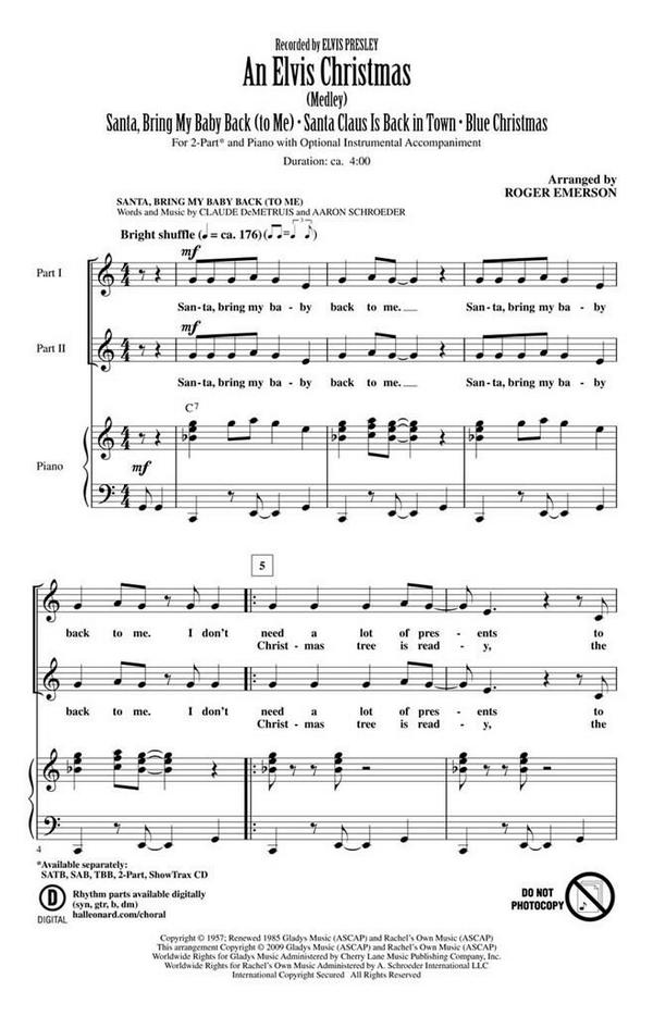 An Elvis Christmas&nbsp;&nbsp;SA&nbsp;&nbsp;Chorpartitur