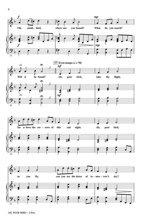 Ah, Poor Bird&nbsp;&nbsp;2-Part Choir&nbsp;&nbsp;Chorpartitur