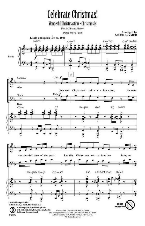 Celebrate Christmas!&nbsp;&nbsp;for mixed chorus and piano&nbsp;&nbsp;score