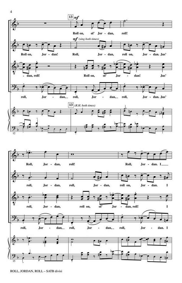 African-American Spiritual, Roll, Jordan, Roll!&nbsp;&nbsp;SATB a Cappella&nbsp;&nbsp;Chorpartitur
