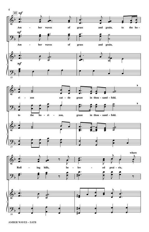 Audrey Snyder, Amber Waves&nbsp;&nbsp;SATB&nbsp;&nbsp;Chorpartitur