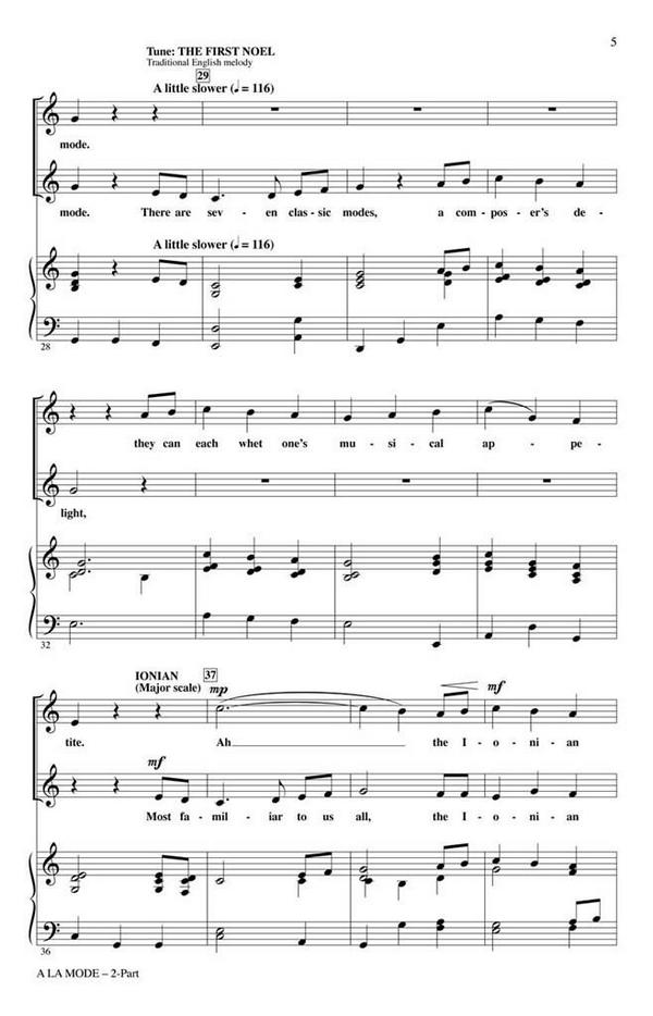 Audrey Snyder, A La Mode&nbsp;&nbsp;2-Part Choir&nbsp;&nbsp;Chorpartitur