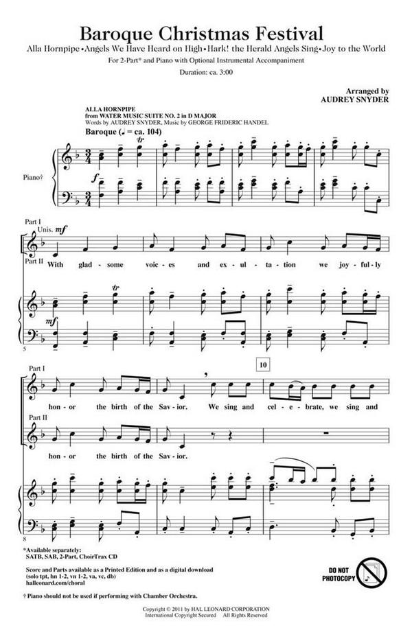 Baroque Christmas Festival&nbsp;&nbsp;2-Part Choir&nbsp;&nbsp;Chorpartitur