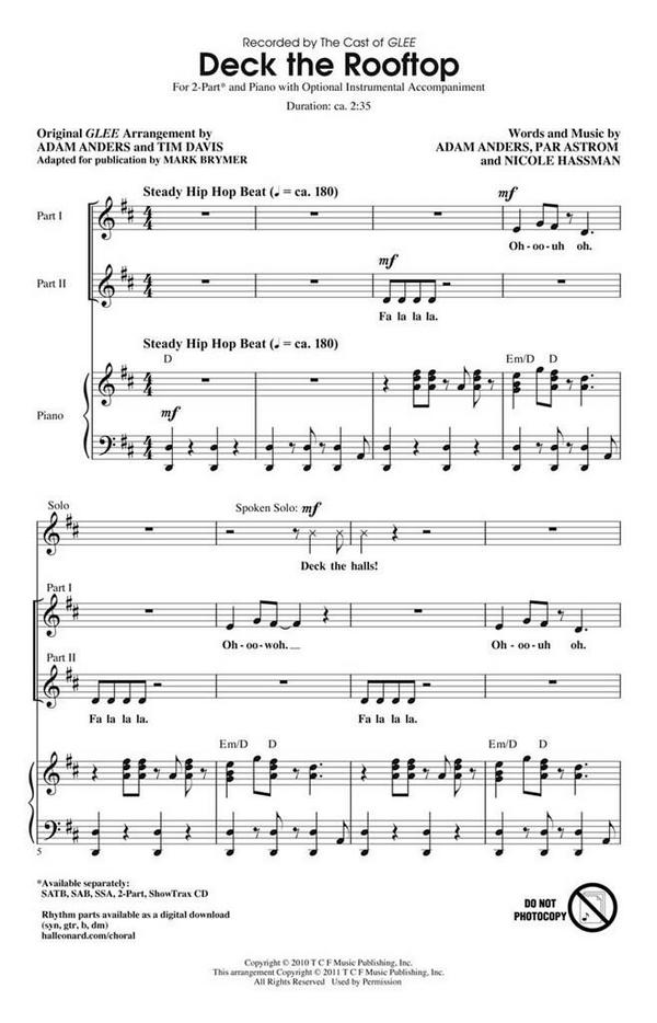 Adam Anders_Nicole Hassman_Par Astrom, Deck The Rooftop&nbsp;&nbsp;Vocal&nbsp;&nbsp;Chorpartitur