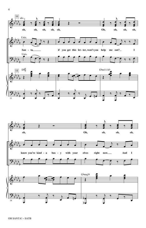 Brian Cox_Jermaine Dupri_Mariah Carey, Oh Santa!&nbsp;&nbsp;SATB&nbsp;&nbsp;Chorpartitur