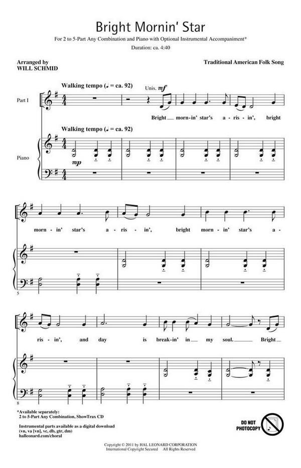 Bright Mornin' Star&nbsp;&nbsp;Chor&nbsp;&nbsp;Chorpartitur