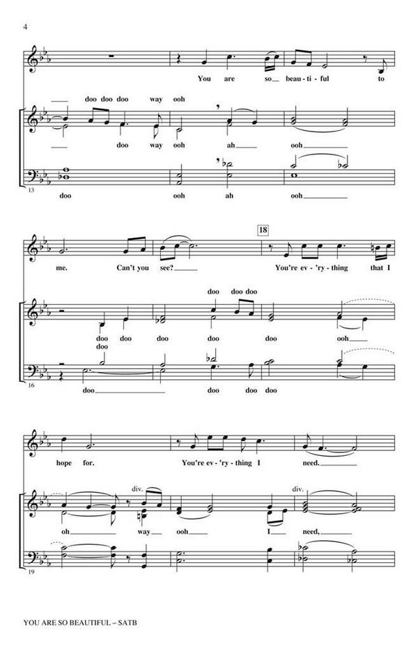 Billy Preston_Bruce Fisher, You Are So Beautiful&nbsp;&nbsp;SATB&nbsp;&nbsp;Chorpartitur