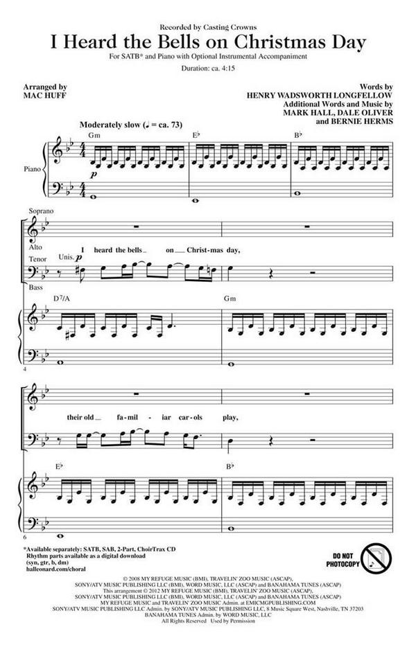 Bernie Herms_Dale Oliver_Mark Hall, I Heard the Bells On Christmas Day&nbsp;&nbsp;Chor&nbsp;&nbsp;CD