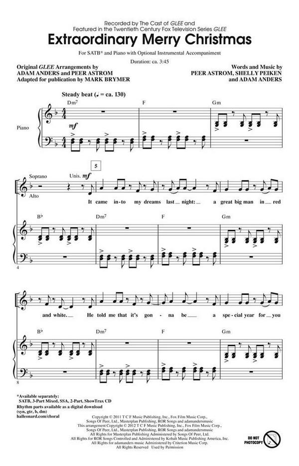 Adam Anders_Peer Astrom_Shelly Peiken, Extraordinary Merry Christmas&nbsp;&nbsp;SATB&nbsp;&nbsp;Chorpartitur