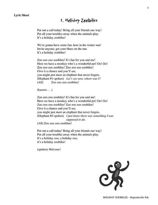 Alan Billingsley_John Jacobson, Holiday Zoobilee Musical&nbsp;&nbsp;School Musical&nbsp;&nbsp;Buch + CD