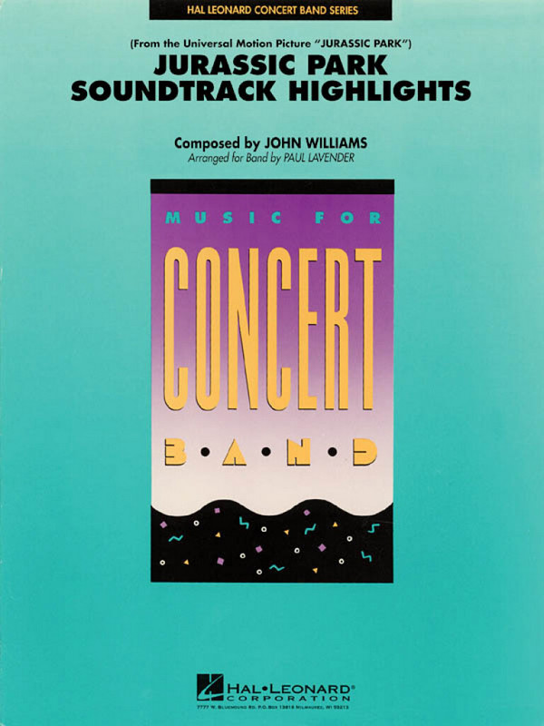Jurassic Park Soundtrack Highlights&nbsp;&nbsp;for concert band&nbsp;&nbsp;score and parts