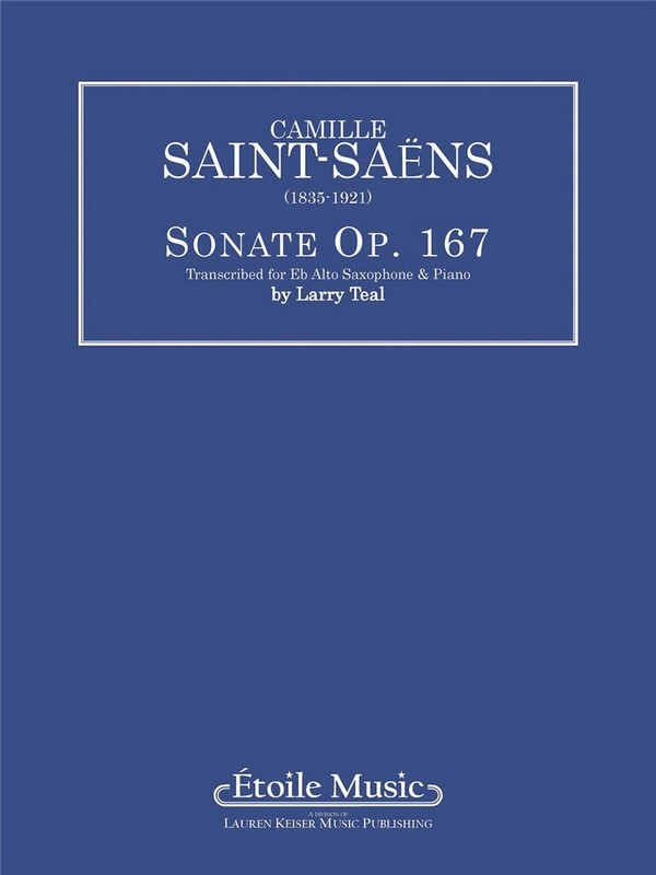 Camille Saint-Saëns, Sonata Op. 167&nbsp;&nbsp;Alto Saxophone&nbsp;&nbsp;Buch
