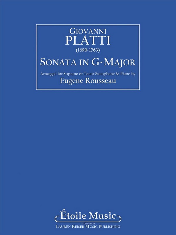 Giovanni Benedetto Platti, Sonate in G&nbsp;&nbsp;Soprano or Tenor Saxophone&nbsp;&nbsp;Buch