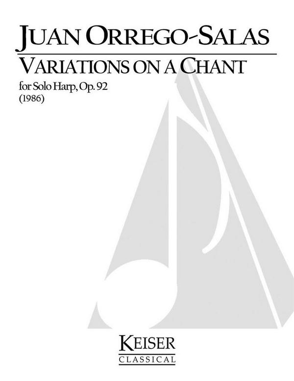 Juan Orrego-Salas, Variations on a Chant Op. 92&nbsp;&nbsp;Harp&nbsp;&nbsp;Buch
